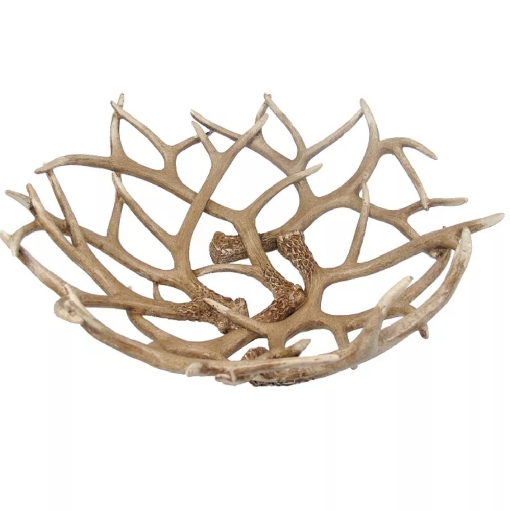 Rustic Antler Decorative Bowl